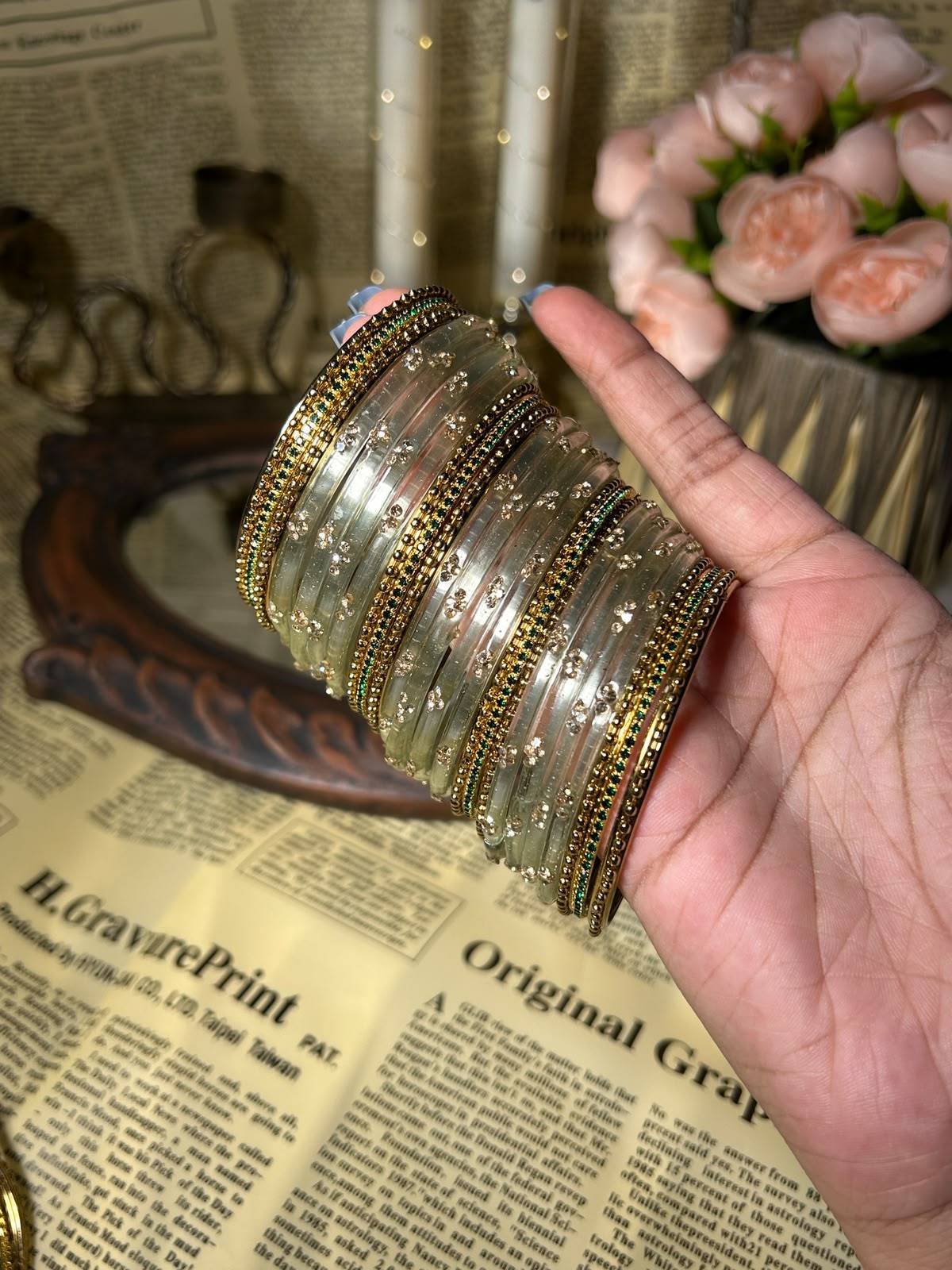 Gulbahar x Meher x Green Stone